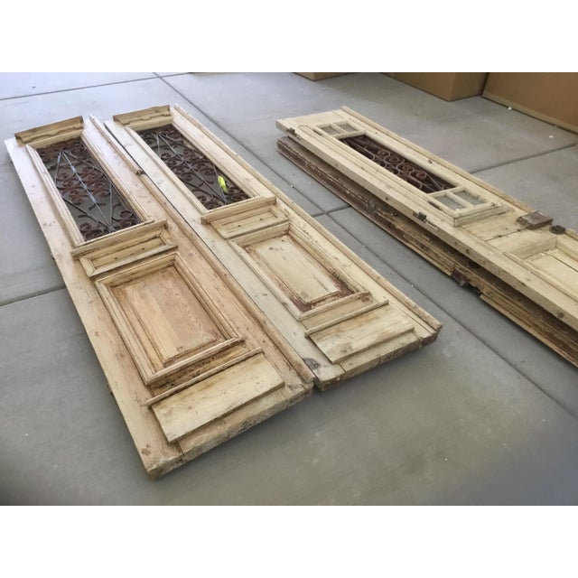 Antique Architectural Salvage Doors French Mediterranean Style With Iron Grilles For Sale - Image 9 of 10
