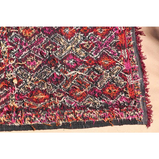 Textile Vintage Moroccan Tuareg Tribal Runner Rug, Geometric Wool and Cotton, 1950s For Sale - Image 7 of 14