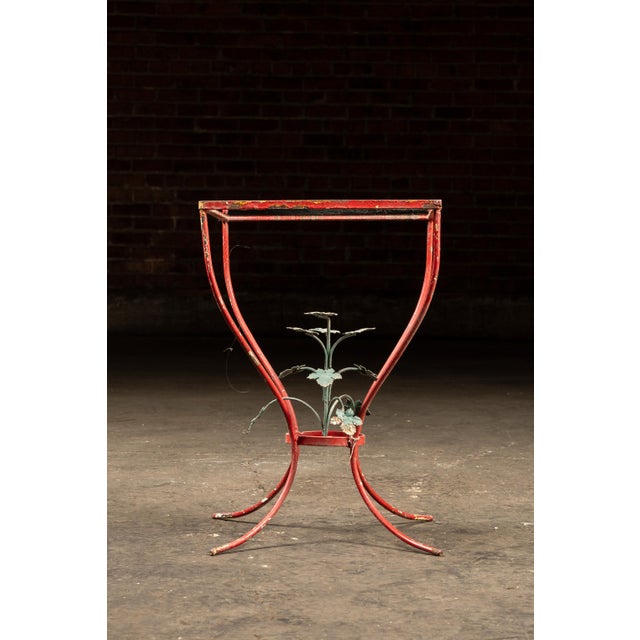 Mid 20th Century Mid-Century Chippy Paint Side Table in Red For Sale - Image 5 of 8