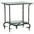 French Two-Tier Iron + Chiseled Glass Side Table, 1960s For Sale