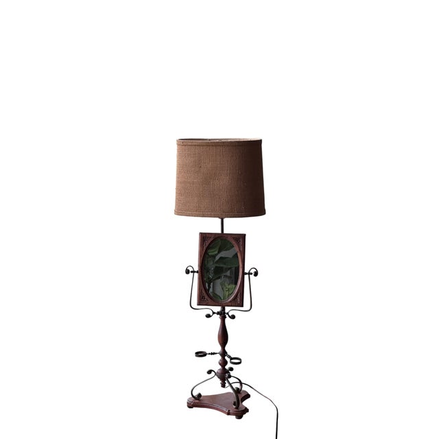 Late 19th Century Antique Shaving Lamp With Mirror For Sale - Image 5 of 12