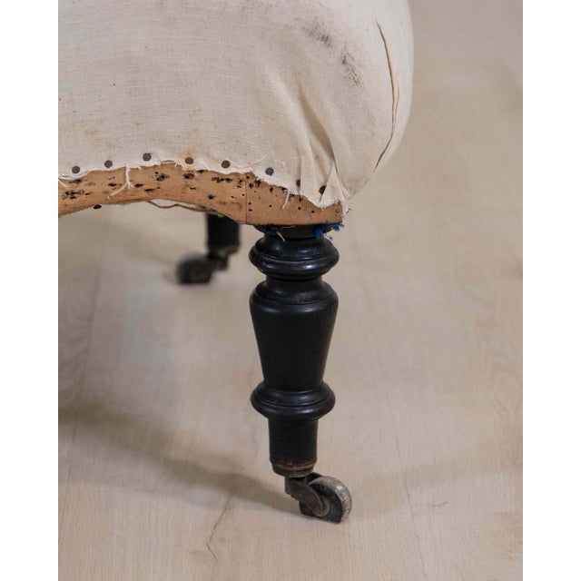 Off-white 19th Century Napoleon III Scroll Back Slipper Chair, Ready to Upholster For Sale - Image 8 of 8