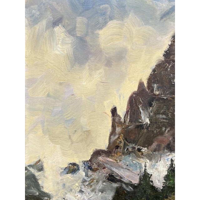 Willy Angele, Three Peaks of Lavaredo, Italian Dolomites, 1950s, Oil on Canvas For Sale - Image 7 of 15