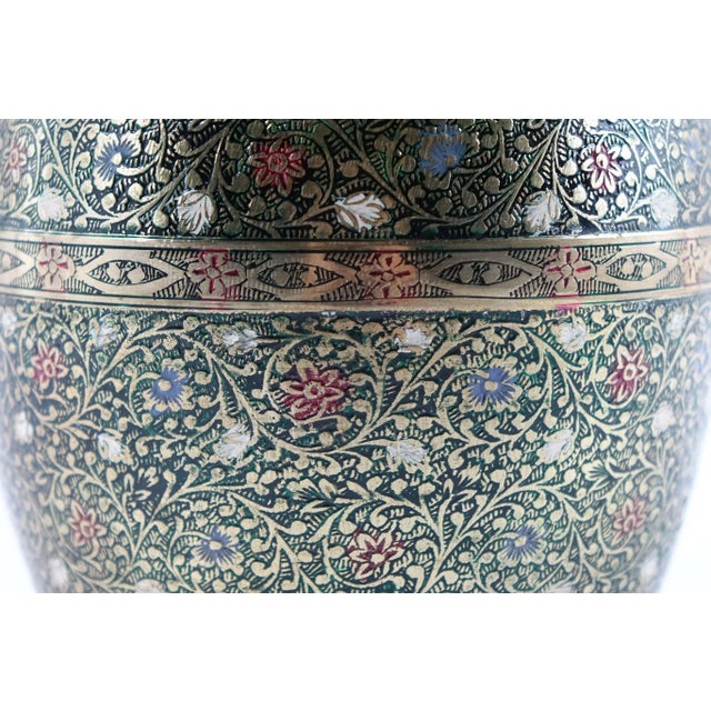 Brass Late 19th Century Decorative Brass Urns - A Pair For Sale - Image 8 of 12