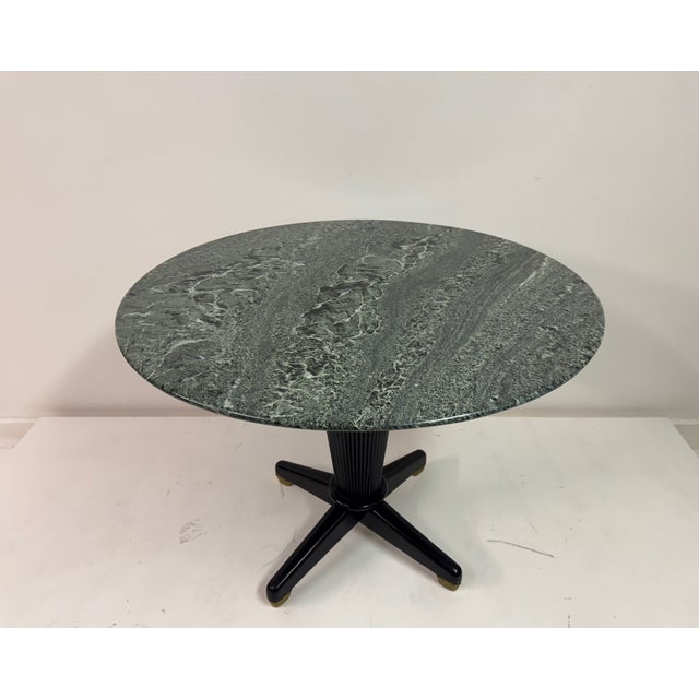 Ebonised Centre Table with Verde Alpi Marble Top, Italy, 1950s For Sale - Image 11 of 13