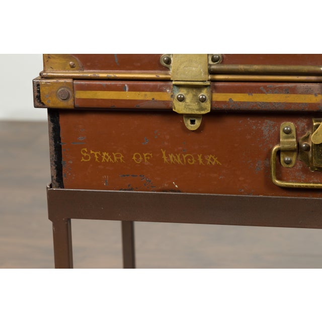 Early 20th Century Star of India Ship's Trunk Made by Newton Shakespeare and Co. on Custom Base For Sale - Image 10 of 12