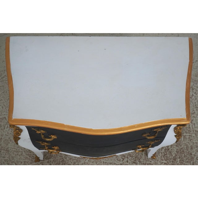 Wood Pair of French Louis XV Style Painted Commode Chests For Sale - Image 7 of 18