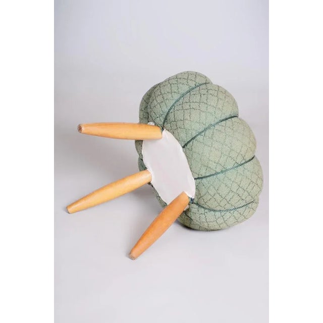 Wood Mid-Century Green Beech Stool, 1950s For Sale - Image 7 of 10