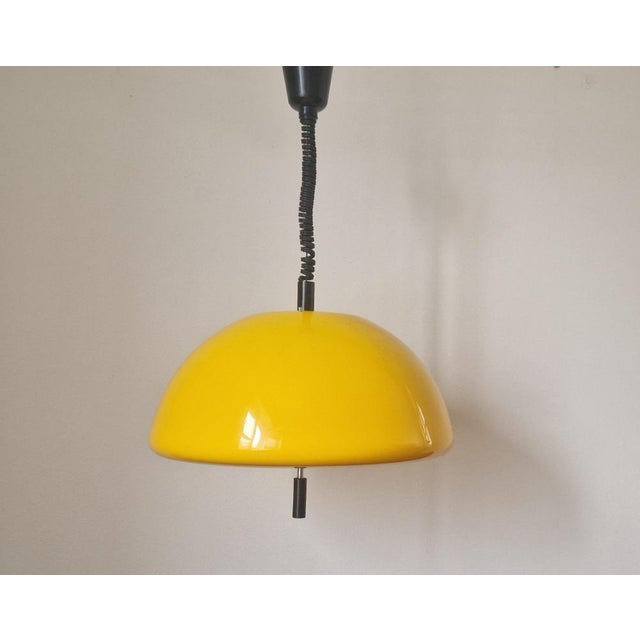 Mid-Century Modern Mid-Century Space Age Yellow Pendant by Guzzini for Meblo, Italy, 1970s For Sale - Image 3 of 17