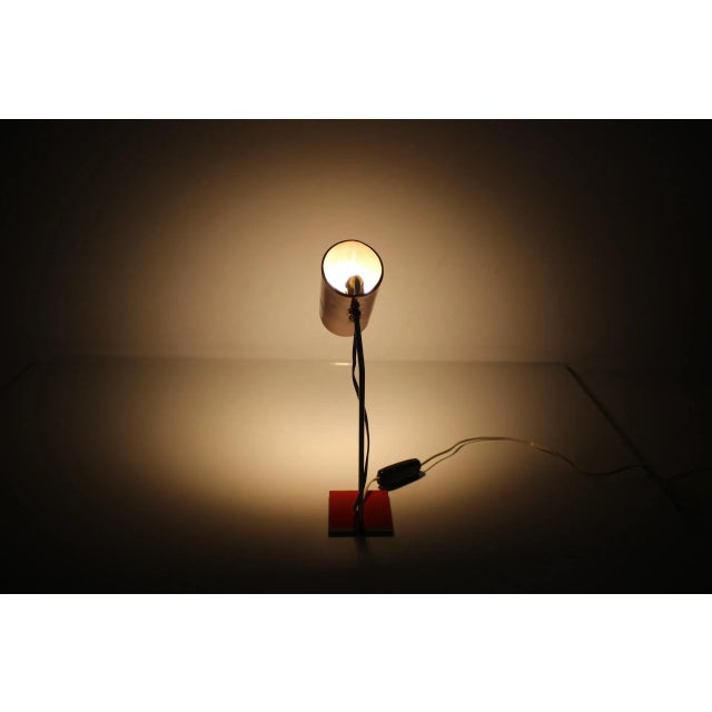 Vintage Red Table Lamp from Lidokov, 1960s, in Very Good conditions. Designed 1960 to 1969 European Plug (up to 250V).The...