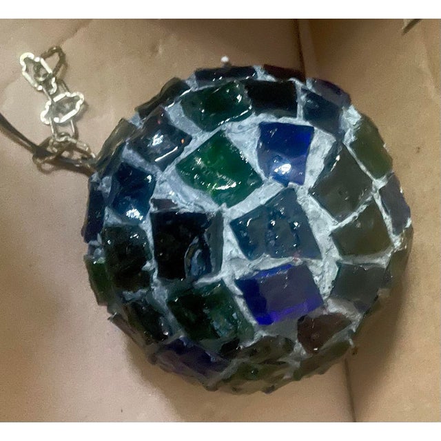 Peter Marsh Brutalist Hanging Colored Glass Chunk Fragment Globe Pendant Light For Sale - Image 12 of 12