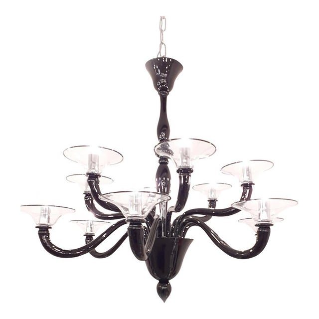 Early 21st Century Italian Black Murano Style Glass Chandelier from Simoeng For Sale - Image 5 of 5