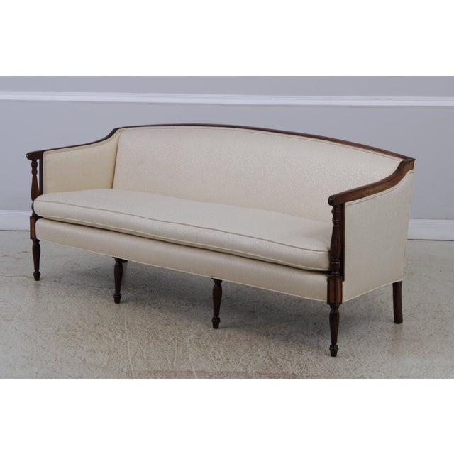 Hickory Chair Co. Sheraton Style Upholstered Sofa For Sale - Image 14 of 14