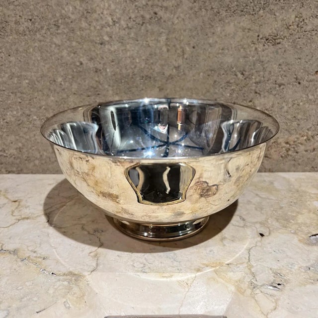Mid-Century Modern Reed & Barton Silverplated Bowl, Mid-Century Modern, 8.25\" Diameter For Sale - Image 3 of 8