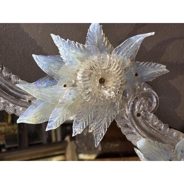 Glass Venetian Mirror in Iridescent Glass, Late 19th Century For Sale - Image 7 of 14