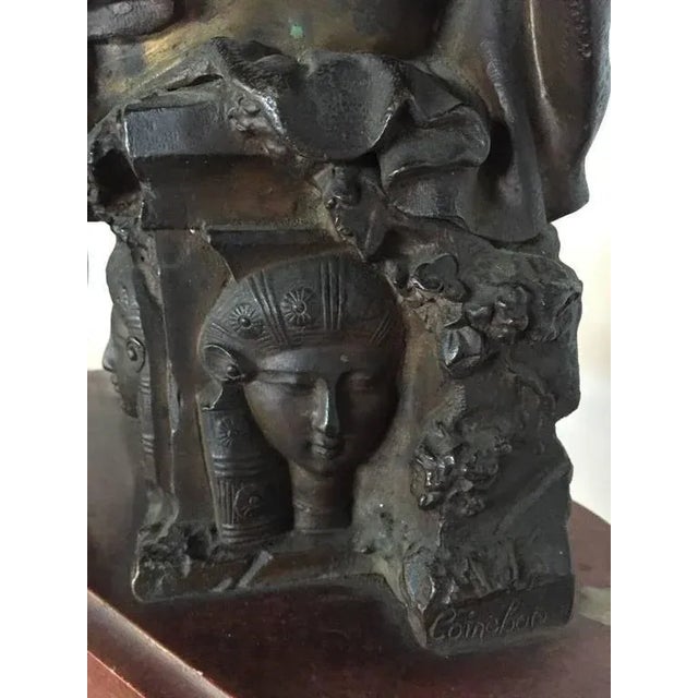 Late 19th Century 19th Century Signed Bronze Seated Man Figure For Sale - Image 5 of 10