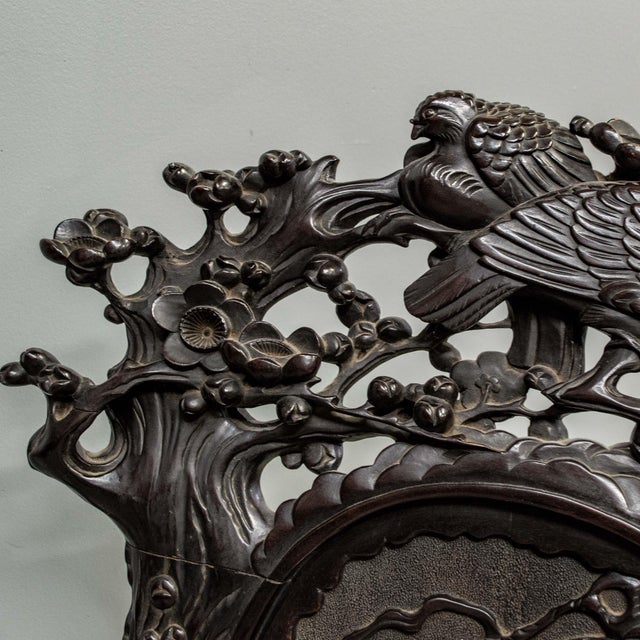 Wine Antique Japanese High Back Red Lacquer Monkey Armchair For Sale - Image 8 of 16