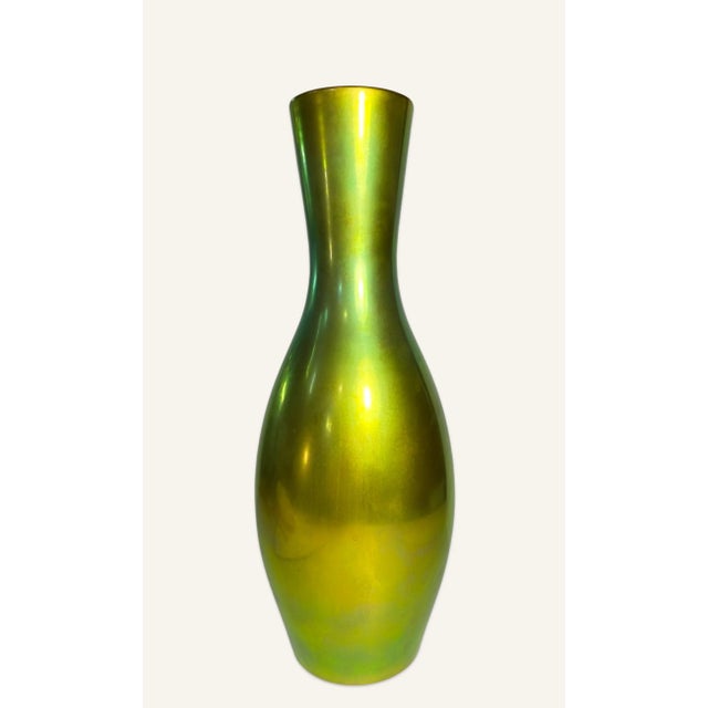 Green 1999 Eva Zeisel Large Slim Porcelain Eosin Glazed Vase For Sale - Image 8 of 8