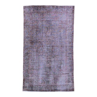 Vintage Distressed Handmade All Over Brown Wool Rug For Sale