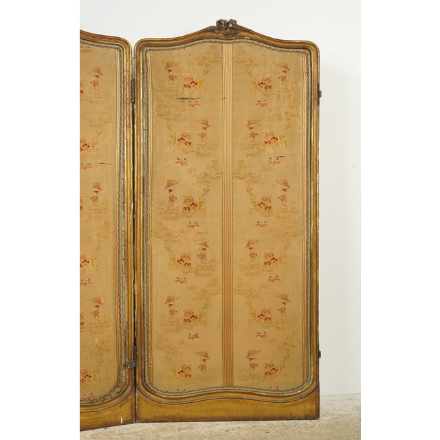 1890s European French Four Panel Vanity Screen Room Divider For Sale - Image 6 of 16