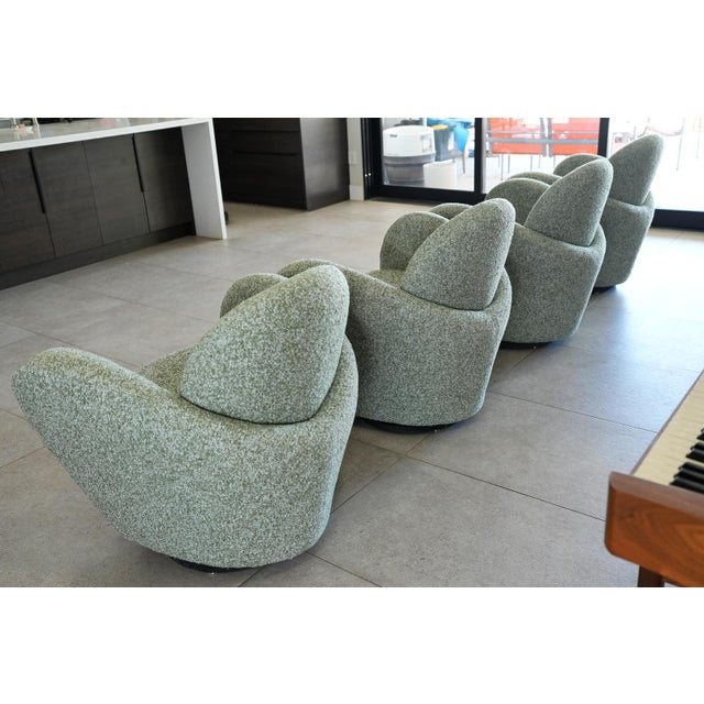 Michael Wolk “Miami” Swivel Lounge Chairs — Set of Four, 1998 For Sale - Image 4 of 18