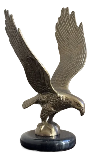 Mid-20th Century Federal Brass Eagle Sculptural Figure W/ Marble Base