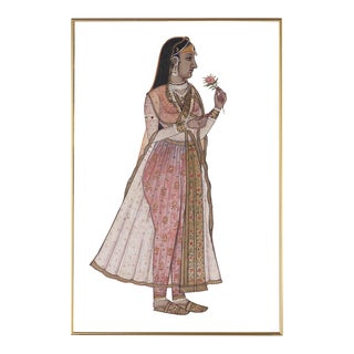Raja Indian Female Portrait Wall Art, Framed For Sale