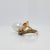 Vintage Brutalist Textured 14 Karat Yellow Gold & Baroque Pearl Cocktail Ring Size 4.5 For Sale - Image 4 of 12