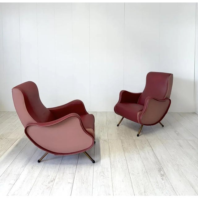 Textile Set of Armchairs from Fratelli Bergallo, Turin, 1950s For Sale - Image 7 of 15