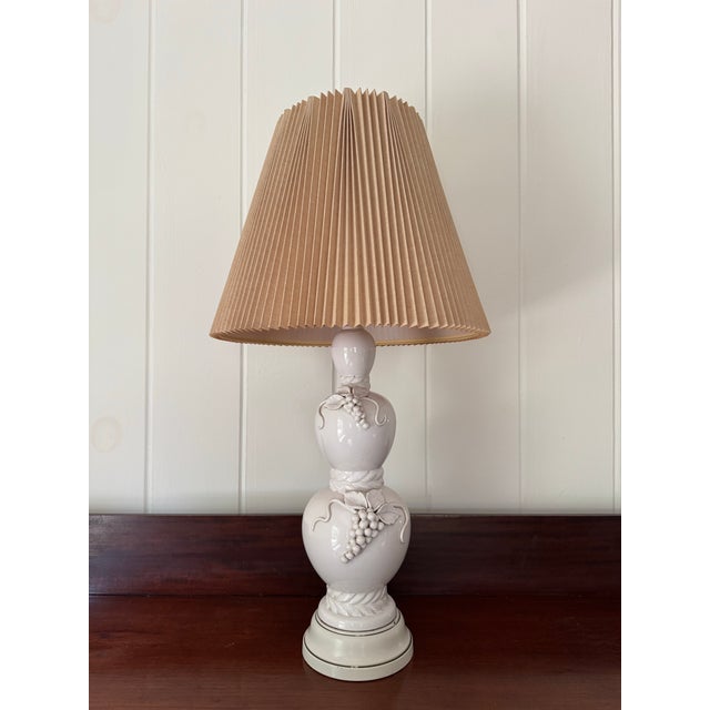 1940s Vaisselle Blanche Lamp With Sculptural Grapes For Sale - Image 10 of 11