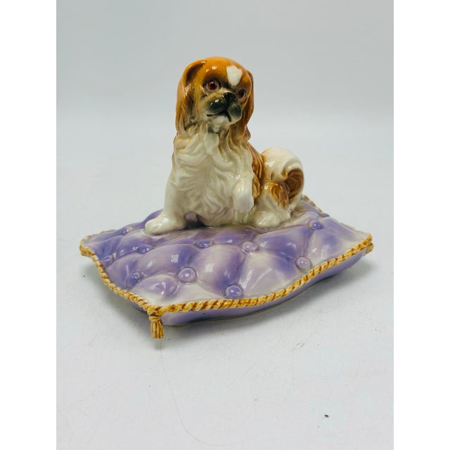 Vintage Ceramic Dog on Cushion For Sale In Charleston - Image 6 of 6