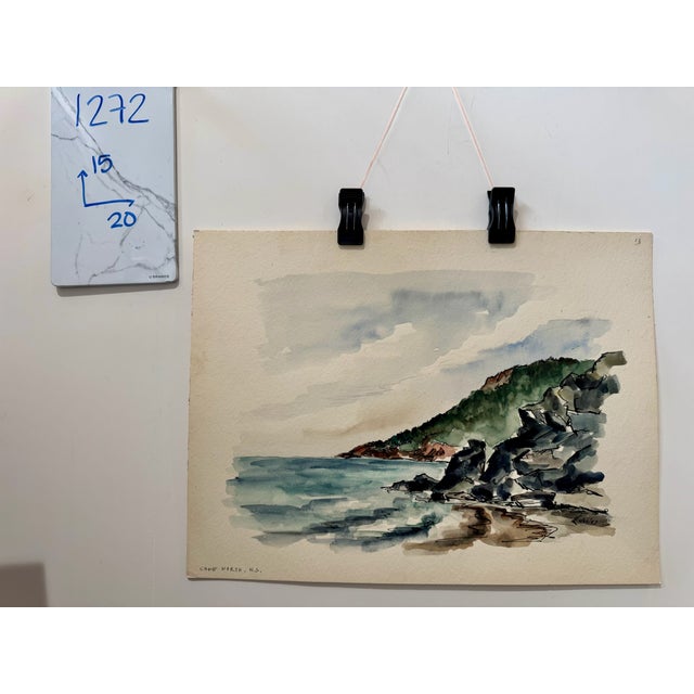 Paper Henry Emil Salloch Original Watercolor on Paper Cape North, Ns, Canada. 1953. For Sale - Image 7 of 7