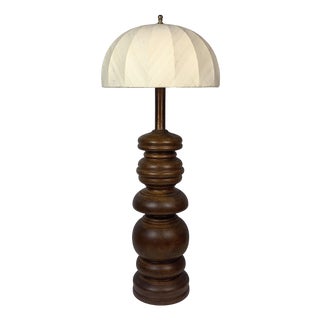 Large Brutalist Danish Copper Table Lamp with Mushroom Shade, 1960s For Sale