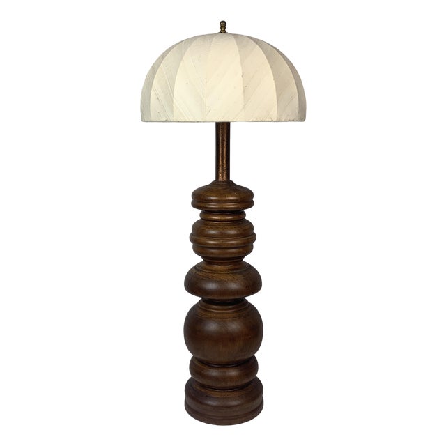 Large Brutalist Danish Copper Table Lamp with Mushroom Shade, 1960s For Sale