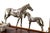 Horse and Foal Set with Saddle, Bucket and Mop in Silver on Varnished Wooden Base For Sale - Image 5 of 8