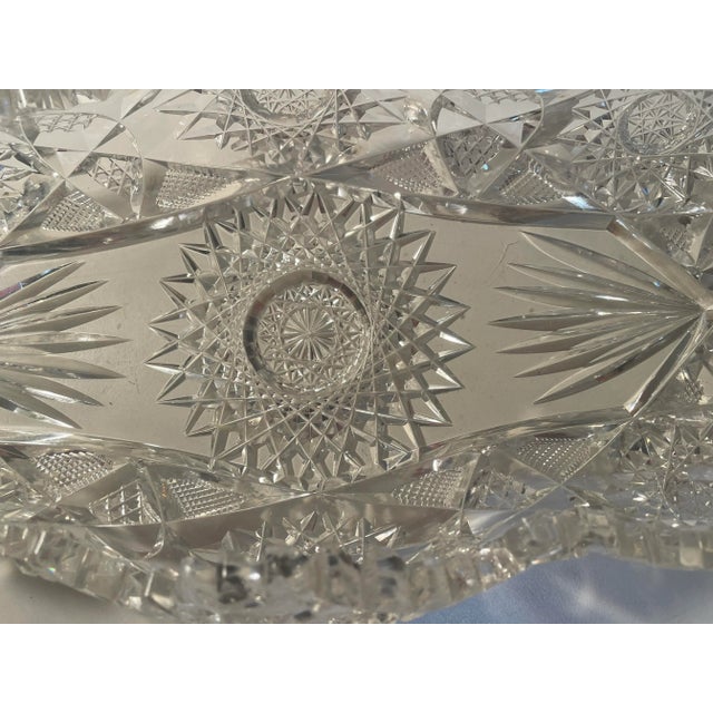 American Antique Cut Glass Celery Dish - Relish Tray - 13” For Sale - Image 3 of 10