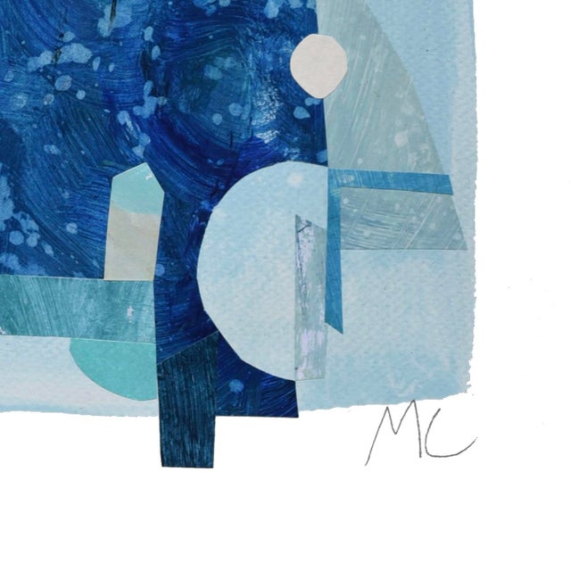 Blue Heaven - Original Architectural Abstract Collage Artwork on Paper by Maria C. Bernhardsson For Sale In Los Angeles - Image 6 of 6