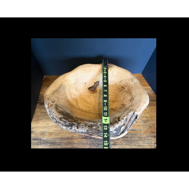 Live Edge Cherry Burl Wood Bowl Hand Crafted 16.25” X 14.5” X 7.75” Wv Basin For Sale - Image 12 of 12