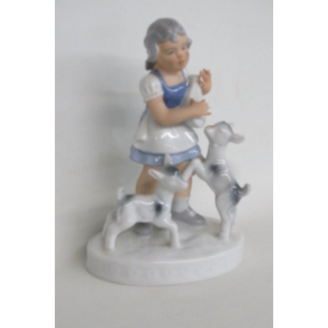 Gerold Porzellan Bavaria West Germany No 65757b Girl With Goats Figurine 4982b For Sale - Image 4 of 17