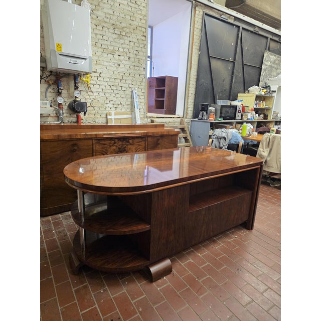 Art Deco Maeterlynck Desk in Indian Rosewood, Belgium, 1930s For Sale - Image 3 of 11