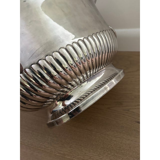 Large 1920s Silverplate Footed Oval Urn With Lion Head Details For Sale - Image 6 of 12