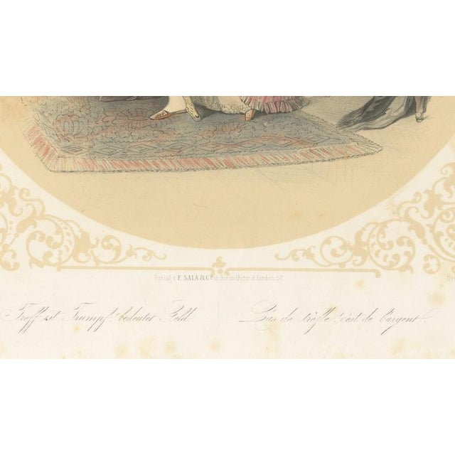 Bülow, Set of Three Erotic Boudoir Lithographs, 1850, Lithograph For Sale - Image 9 of 13