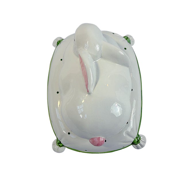 Vintage Italian Bassano Ceramic Bunny on Cushion Trinket Box For Sale In Houston - Image 6 of 6