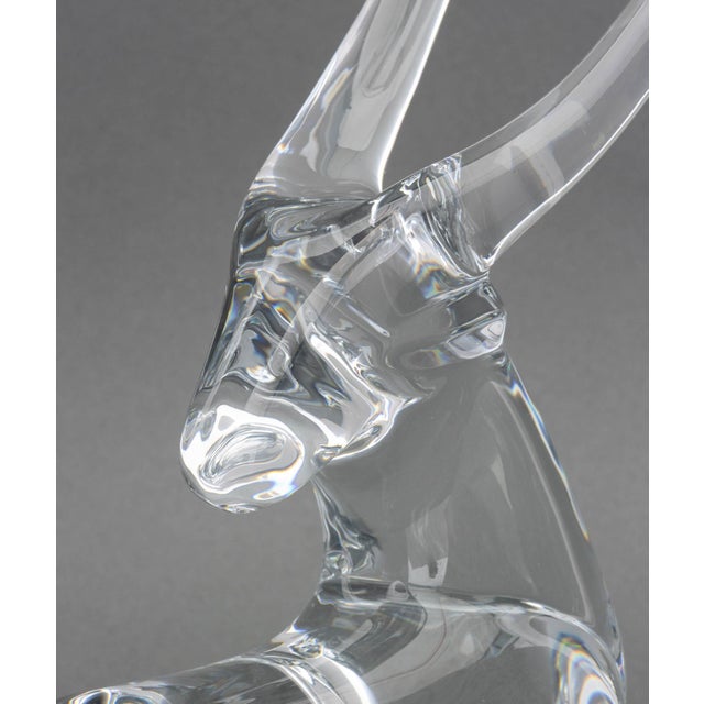 Loet Vanderveen for Baccarat Crystal Antelope Figurine, acid-etched mark to underside, signed "Loet" and numbered "070",...