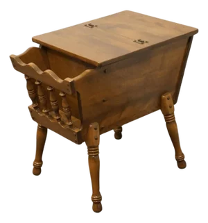 Ethan Allen / Baumritter Solid Hard Rock Maple Colonial Early American 17x25" Accent Dough Box End Table 2548