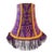Vintage Purple Ikat Lamp Shade With Gold Trim & Plum Fringe For Sale