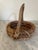 Vintage Rustic Woven Basket With Branch Handle For Sale - Image 4 of 7