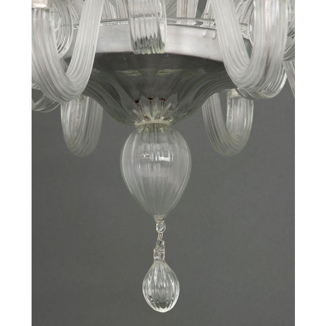 Murano Clear Glass Ten Branch Chandelier For Sale - Image 9 of 13