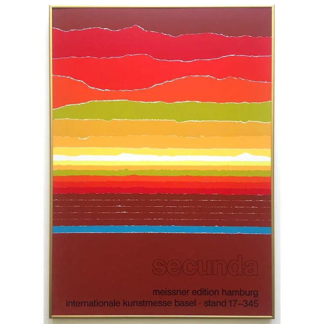 Arthur Secunda Vintage 1980 Serigraph Print Framed Modernist Swiss Exhibition Poster For Sale - Image 13 of 13
