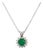 Natural Emerald Diamond Pendant With Chain 17.5" 14k WG 1.35 TCW Certified For Sale